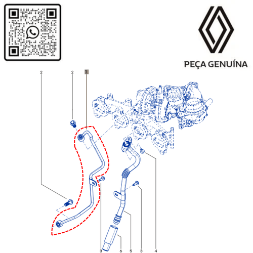 RN 23552R 151923552R TUBO DE ENTRADA LUBRIFICA€AO TURBINA MASTER 2.3 16V M9T - 4